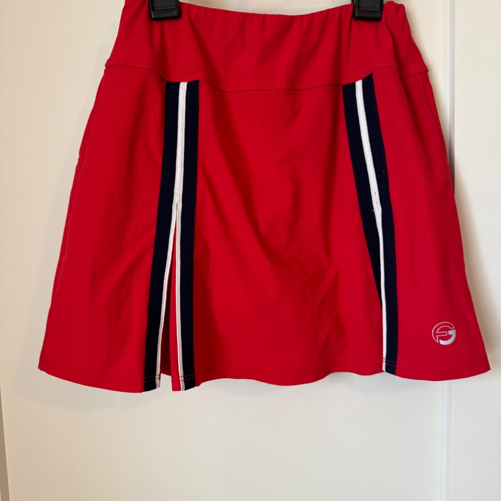 Foray Golf Womens Red Striped Performance Golf Tennis Skort Size XS Made in USA